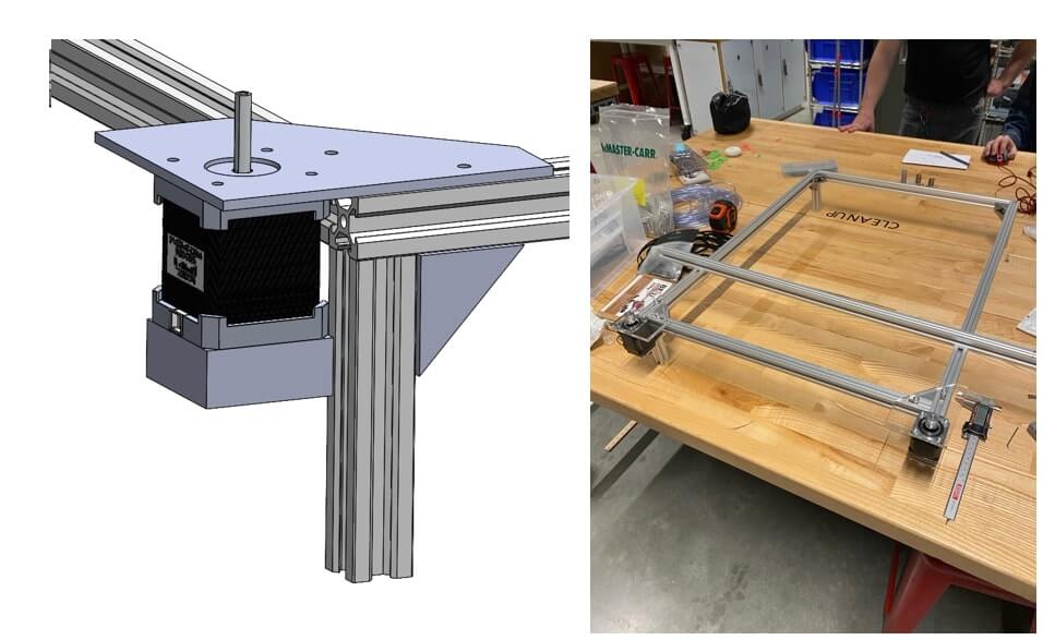 Assemble stepper motors to laser cut pieces